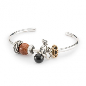 Preview: Trollbeads - Round Brown Goldstone