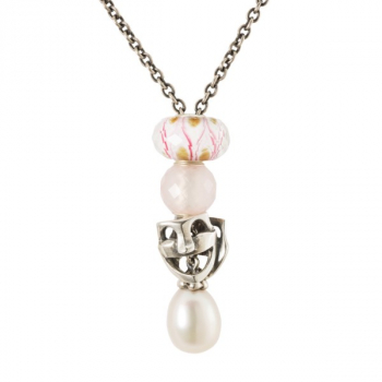 Trollbeads - Runder Rosenquarz, Facettiert