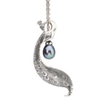 Preview: Trollbeads - Fantasy-Kette mit Pfauen Perle