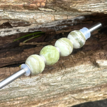 Preview: Trollbeads - Runder Grün Gelber Calzit, Facettiert - WYSIWYG