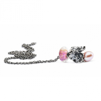 Preview: Trollbeads - Fantasy Halskette mit rosa Perle