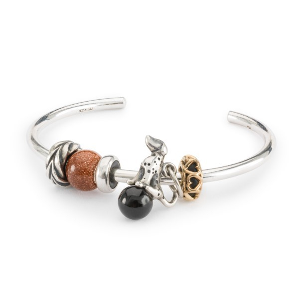 Trollbeads - Runder brauner Goldstein