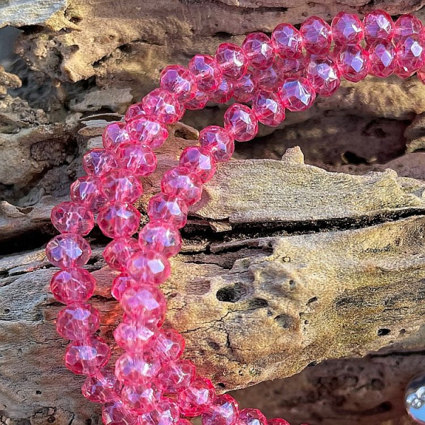 Armband Crystal - 4 mm - Strawberry