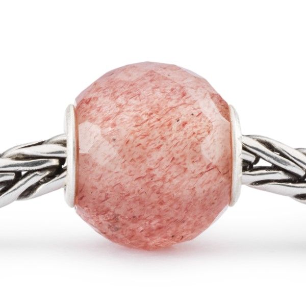 Trollbeads - Quartz fraise, rond, facetté