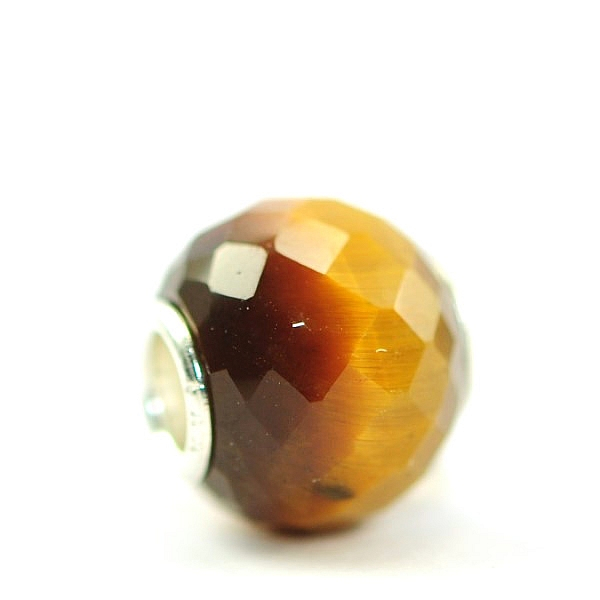 Trollbeads - Facettiertes Rundes Gelbes Tigerauge - WYSIWYG