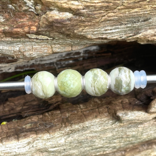 Trollbeads - Runder Grün Gelber Calzit, Facettiert