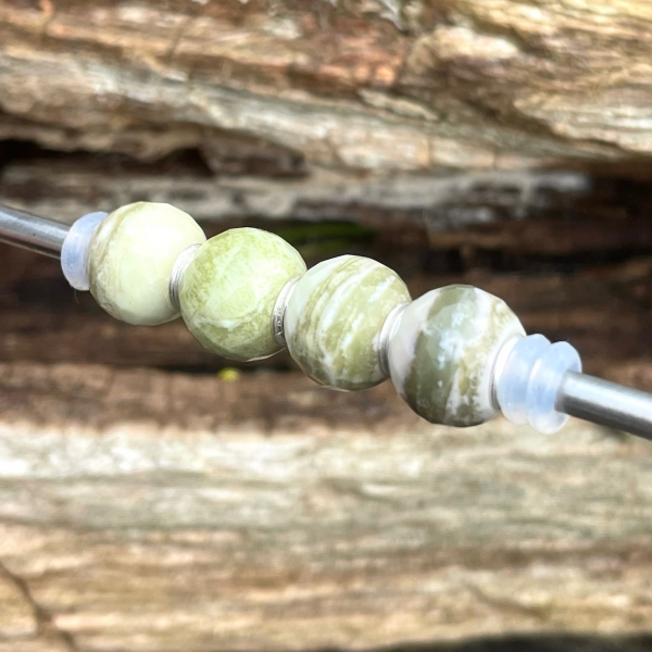 Trollbeads - Runder Grün Gelber Calzit, Facettiert - WYSIWYG