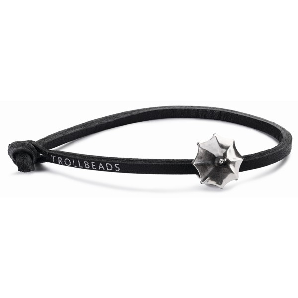 Trollbeads -  Armband Leder, Single, schwarz